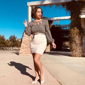 Candie's Black and Cream Blouse